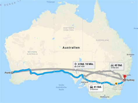 Distance from Sydney to Perth (SYD – PER)